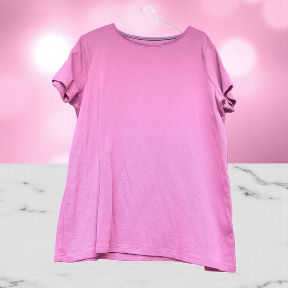 Croft & Barrow Essential Crewneck Tee Color: Pink, Size: LARGE, - Picture 1 of 7